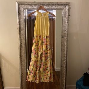 Dress with shorts knit with printed chiffon Skirt